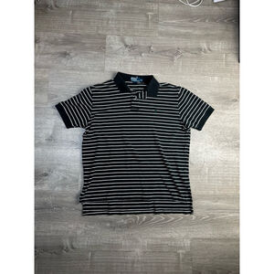 Men's Y2K Ralph Lauren Polo Shirt XL Black Striped